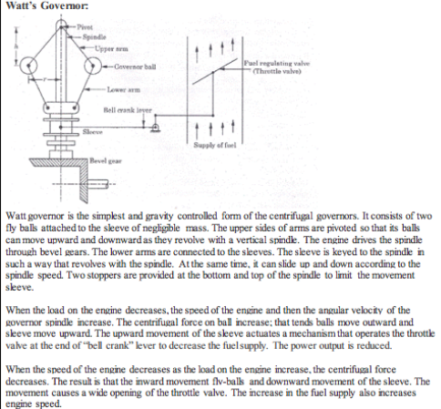 Explain The Working Of Watt Governor With Neat Diagram. | Mechanical ...